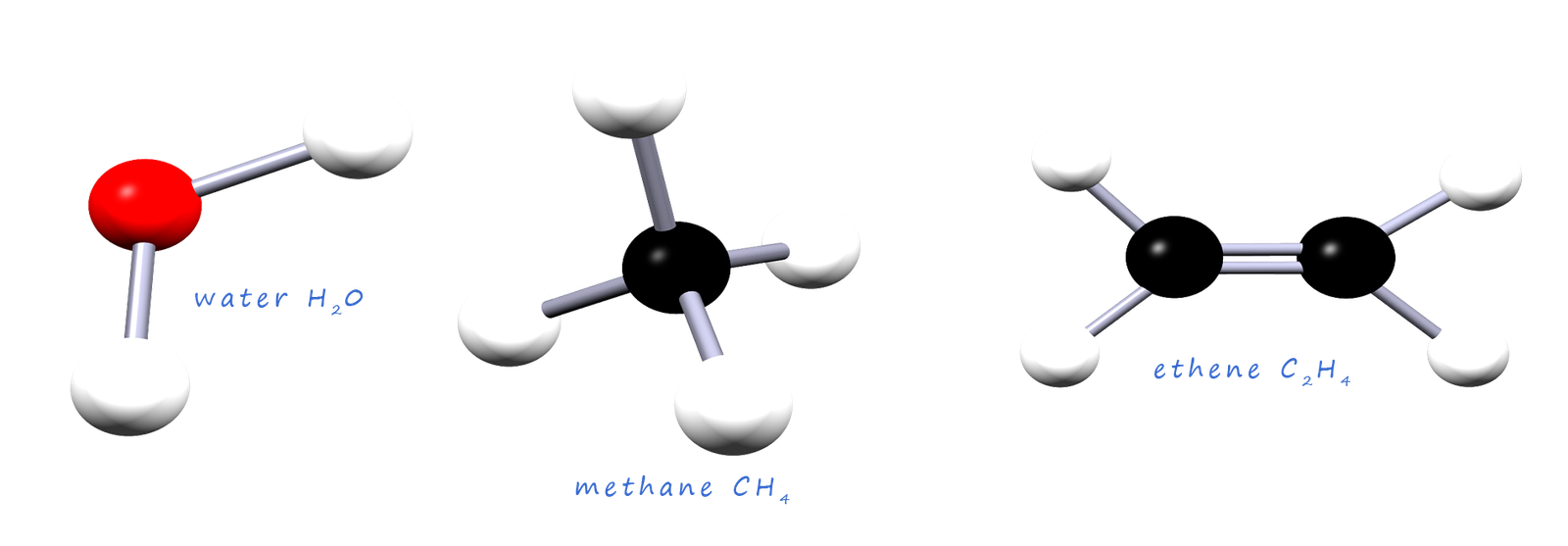 3d models of simple molecules which do not undergo resonance